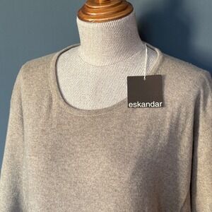 NEW Eskandar 100% Cashmere Bateau Tunic Dress | Size 0 (S–M) | Oatmeal